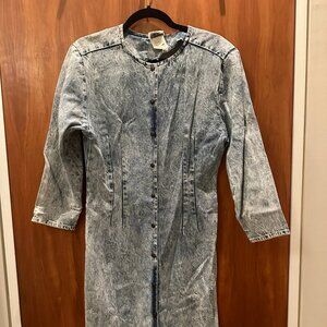 Vintage 80s Acid wash Denim Dress - US 4